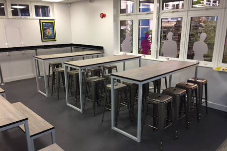 Urban Poseur Tables with French Bistro Stools.jpg